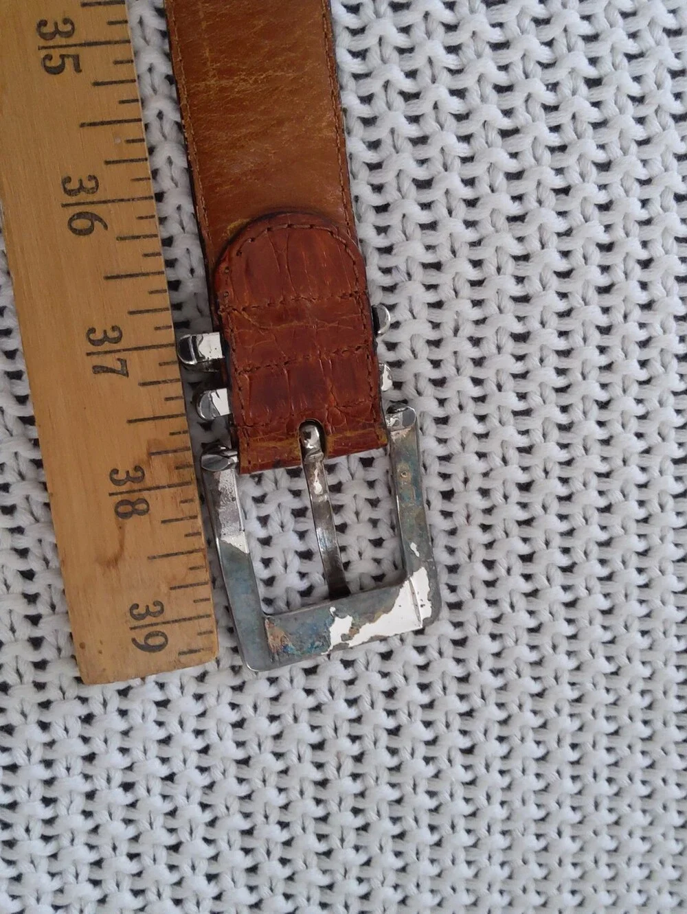 Vintage Genuine Crocodile Leather Belt Made In Italy Unisex